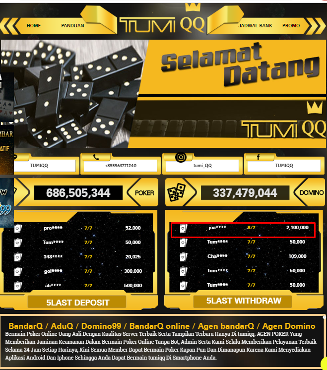 JACKPOT DOMINO99 DI TUMIQQ