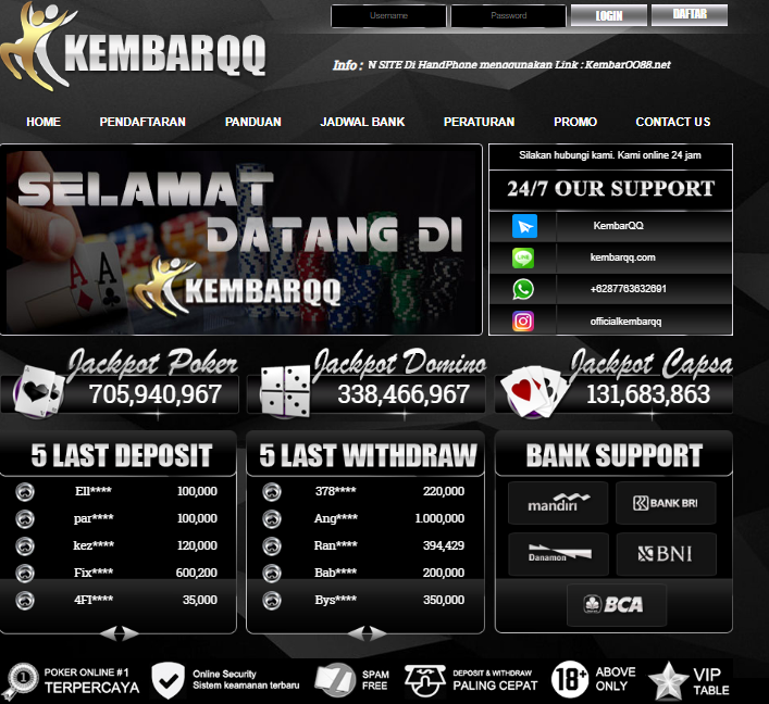 JACKPOT BERMAIN DOMINO99 DI KEMBARQQ Selamat kepada member dengan ID “ Ang**** ” kami yang telah JACKPOT BERMAIN DOMINO99 DI